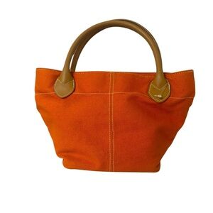 Lillian Vernon mini orange canvas tote 11.5”x7.5”x6”